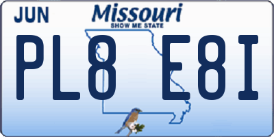 MO license plate PL8E8I