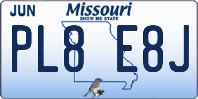 MO license plate PL8E8J