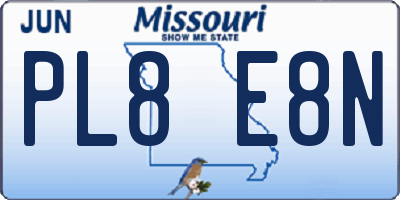 MO license plate PL8E8N