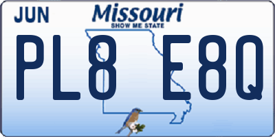 MO license plate PL8E8Q