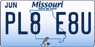 MO license plate PL8E8U