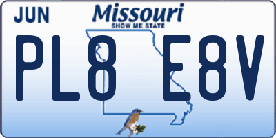 MO license plate PL8E8V