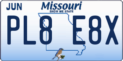 MO license plate PL8E8X