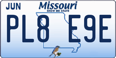 MO license plate PL8E9E