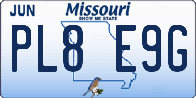 MO license plate PL8E9G