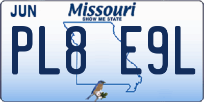 MO license plate PL8E9L