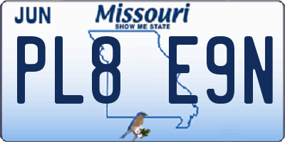 MO license plate PL8E9N