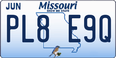 MO license plate PL8E9Q