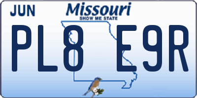 MO license plate PL8E9R