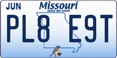 MO license plate PL8E9T