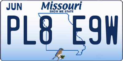 MO license plate PL8E9W