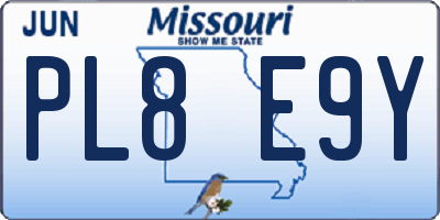 MO license plate PL8E9Y