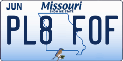 MO license plate PL8F0F