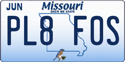 MO license plate PL8F0S