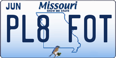 MO license plate PL8F0T