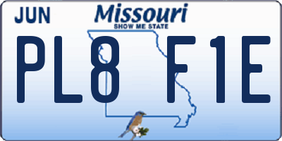 MO license plate PL8F1E