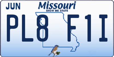 MO license plate PL8F1I