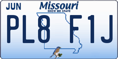 MO license plate PL8F1J