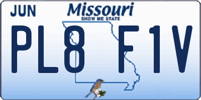 MO license plate PL8F1V