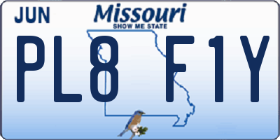MO license plate PL8F1Y
