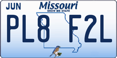 MO license plate PL8F2L