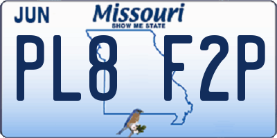 MO license plate PL8F2P