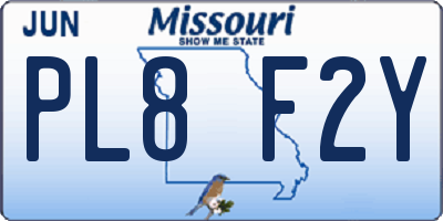 MO license plate PL8F2Y