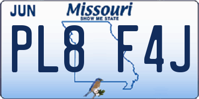 MO license plate PL8F4J