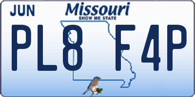 MO license plate PL8F4P