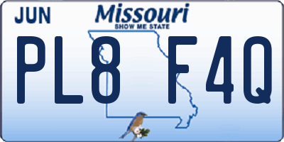 MO license plate PL8F4Q