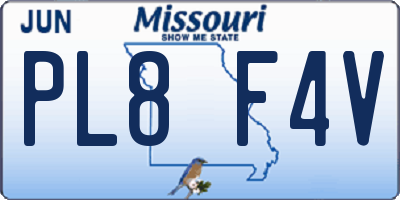 MO license plate PL8F4V