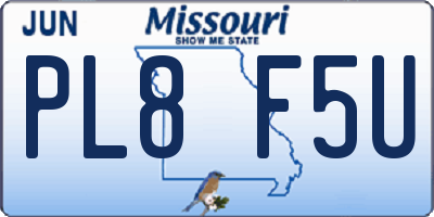 MO license plate PL8F5U