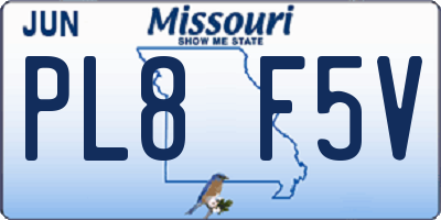 MO license plate PL8F5V