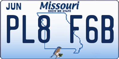 MO license plate PL8F6B