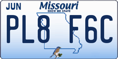 MO license plate PL8F6C