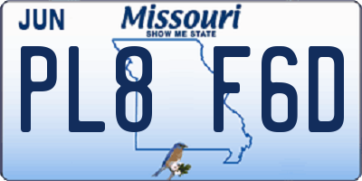MO license plate PL8F6D