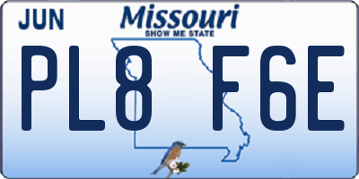 MO license plate PL8F6E