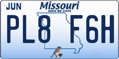 MO license plate PL8F6H