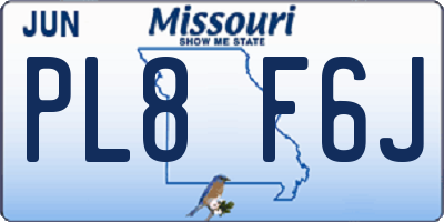 MO license plate PL8F6J