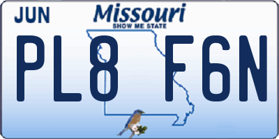 MO license plate PL8F6N