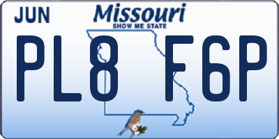 MO license plate PL8F6P