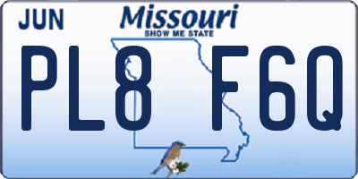 MO license plate PL8F6Q