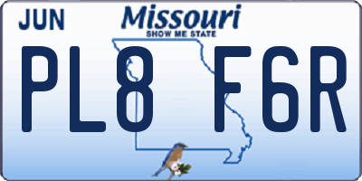 MO license plate PL8F6R