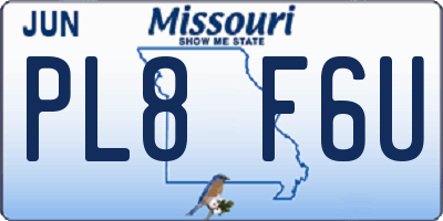 MO license plate PL8F6U