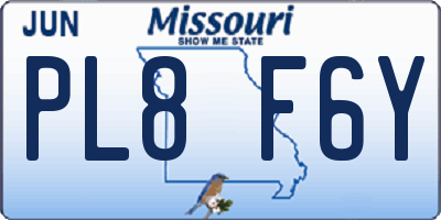 MO license plate PL8F6Y
