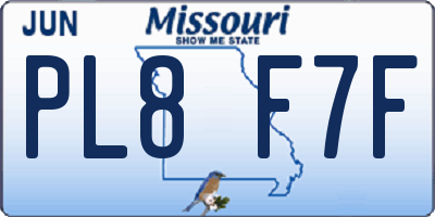 MO license plate PL8F7F