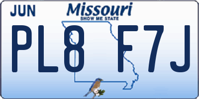 MO license plate PL8F7J