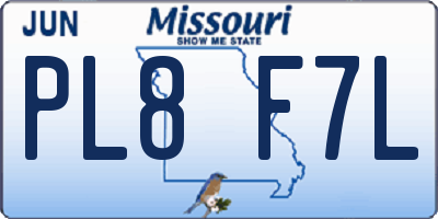 MO license plate PL8F7L
