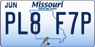 MO license plate PL8F7P