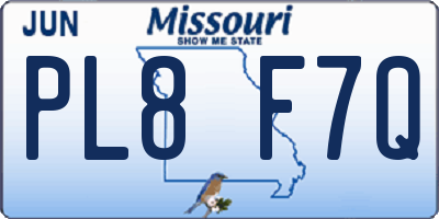 MO license plate PL8F7Q